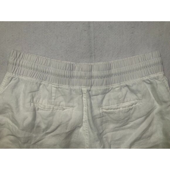 Athleta Cabo Linen 4" Shorts White Elastic Waist Drawstring 405722 Women's 16 - Picture 4 of 7